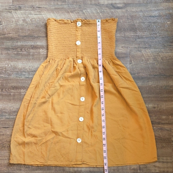 Derek Heart Mustard Yellow Strapless Top Size Medium - Picture 6 of 7